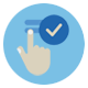 icono de una mano pulsando una opción