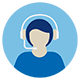 icono de una persona con auriculares