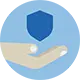 icono mano con escudo