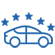icono coche y estrellas