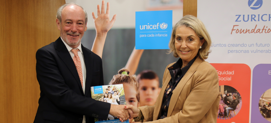 Vicente Cancio, CEO del Grupo Zurich en España, y Mª Ángeles Espinosa, presidenta de UNICEF España