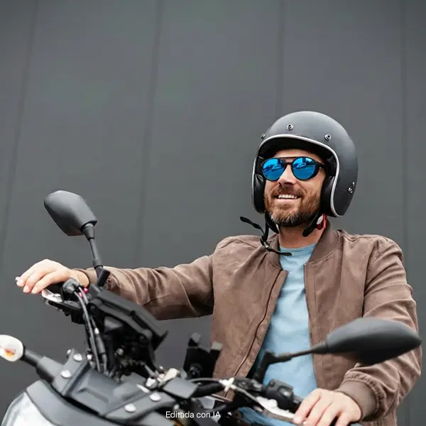 chico en moto custom