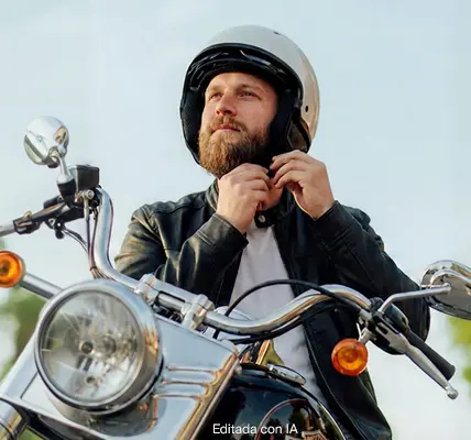 chico en una moto custom