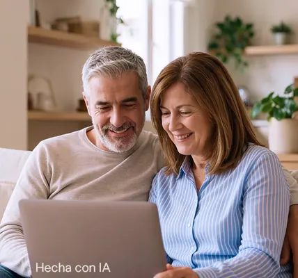pareja senior sonriente