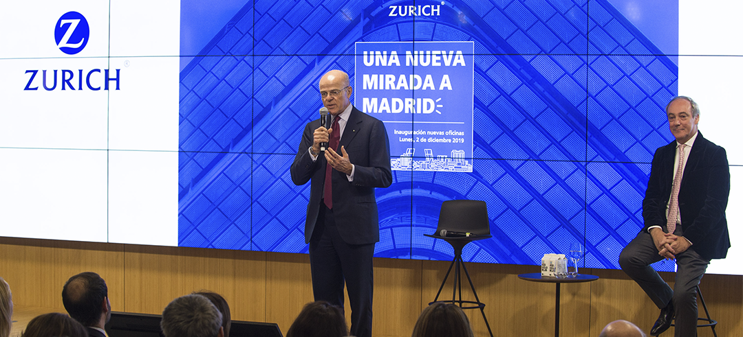 Mario Greco, CEO del Grupo Zurich a nivel mundial y Vicente Cancio, CEO de Zurich en España, durante el acto de inauguración.